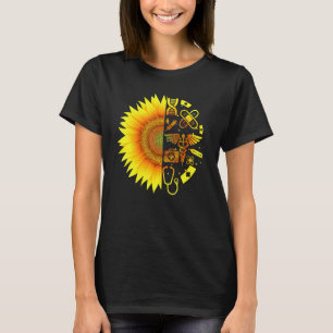 T-shirt Tournesol avec une infirmière outils de soins infi