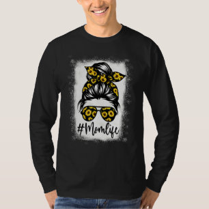 T-shirt Tournesol blanchi Maman Vie Avec Messager Bun Mama
