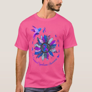 T-shirt Tournesol Colibri bleu violet Ruban bleu Emanuel S