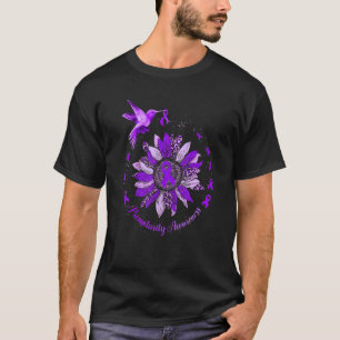 T-shirt Tournesol Colibri Ruban Violet Prématurité Wa