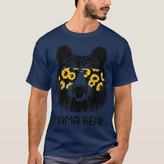 T-shirt Tournesol coloré Mama Porter Mère Ours Lover 