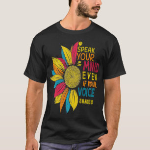 T-shirt Tournesol Colorful Parle Votre Esprit Même Si Votr