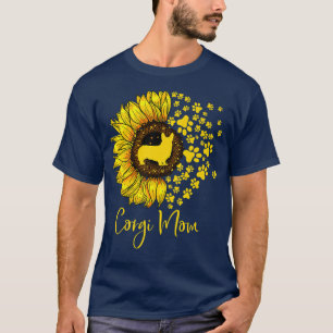 T-shirt Tournesol Corgi Chien Maman Avec Chien Paws Amoure