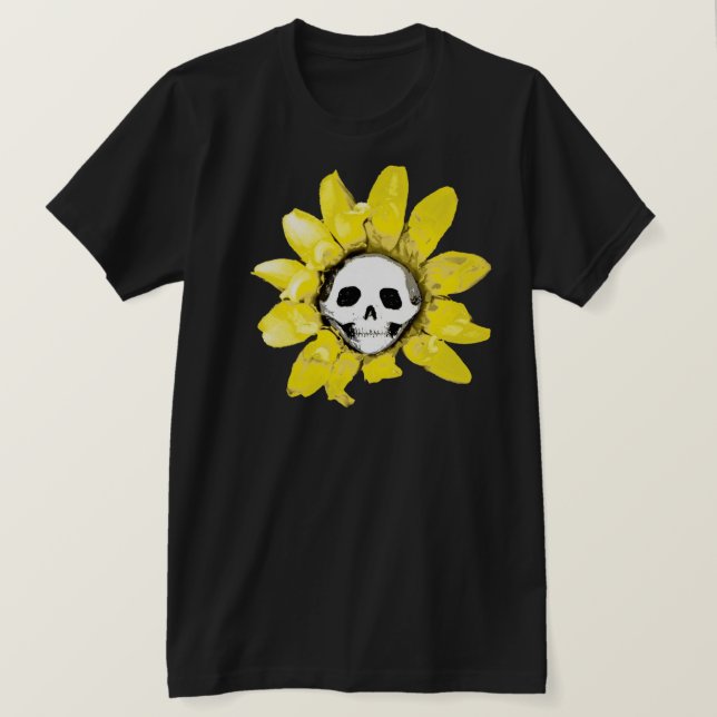T-shirt Tournesol crâne - Tous les styles Hommes/Femmes/En (Design devant)