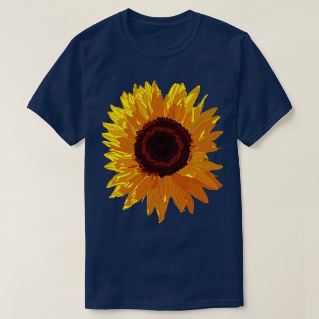 T-shirt Tournesol d'art floral (Design devant)