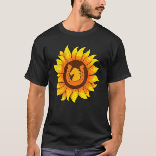 T-shirt Tournesol de Cowgirl de Rodéo de Fer à Cheval de P