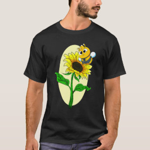 T-shirt Tournesol de jardin Abeille mignonne Fleur jaune H