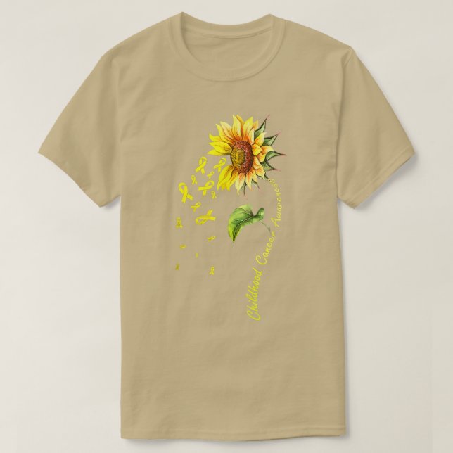 T-shirt Tournesol de sensibilisation au cancer chez les en (Design devant)