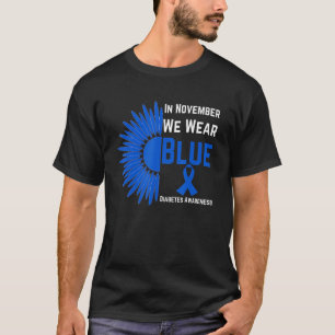 T-shirt Tournesol En Novembre Nous Portons Blue Diabetes A