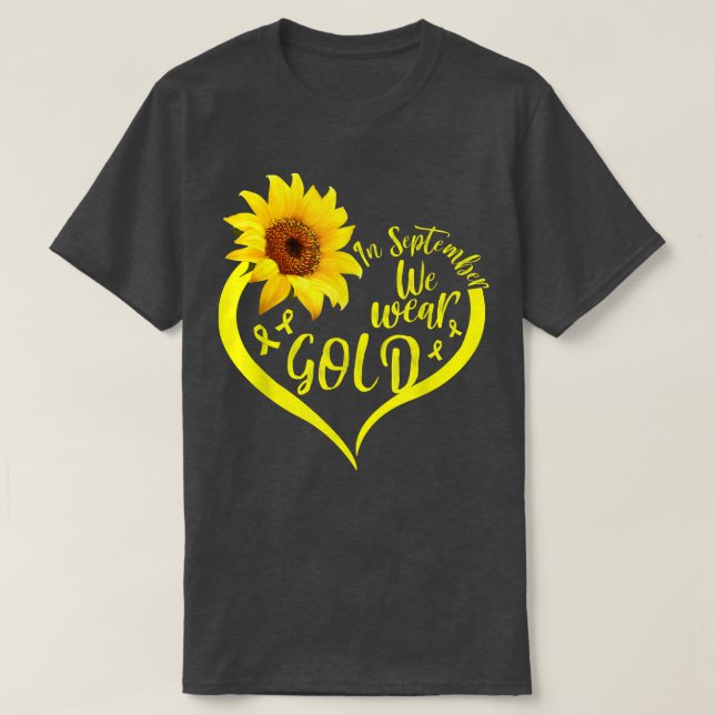 T-shirt Tournesol En Septembre Nous Portons Or Enfance Can (Design devant)