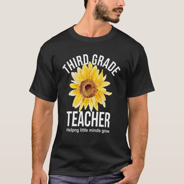 T-shirt Tournesol Enseignant de troisième année aider les  (Devant)