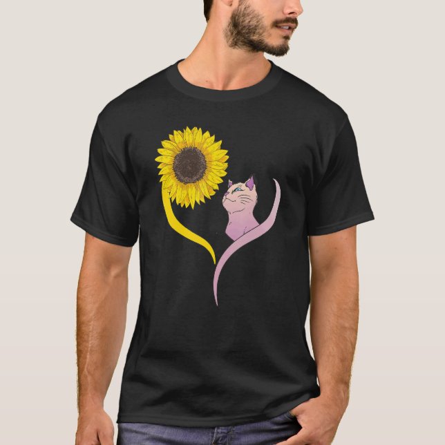 T-shirt Tournesol et chat avec chats (Devant)