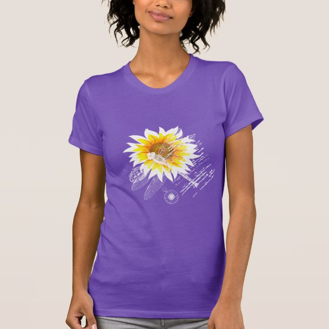 T-shirt Tournesol et libellule (Devant)