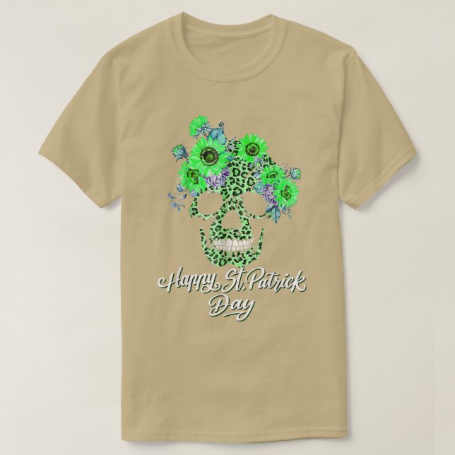 T-shirt Tournesol féminin Leopard Cheetah Crâne Imprimer S (Design devant)