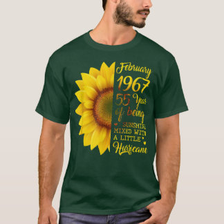 T-shirt Tournesol Février 1967 55 Ans D'Être Sunshine