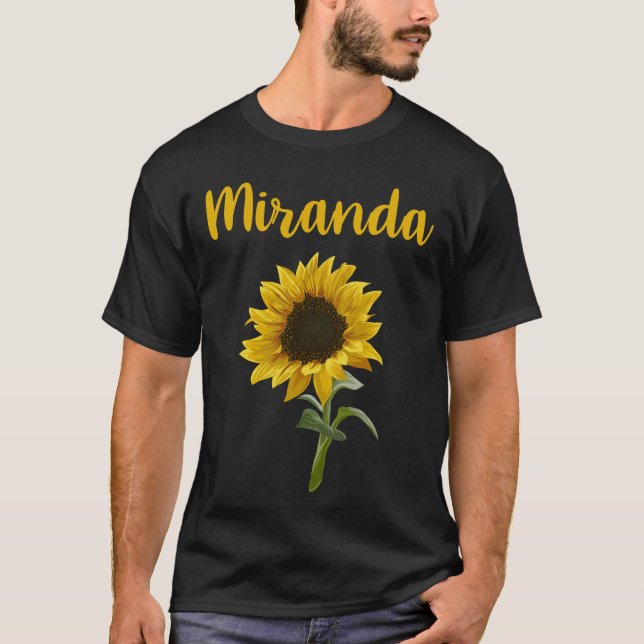 T-shirt Tournesol heureux - Nom Miranda (Devant)