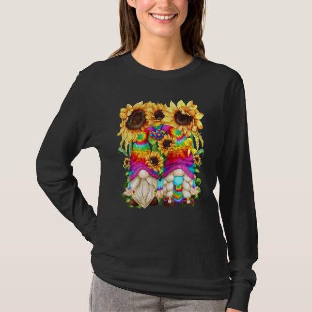 T-shirt Tournesol Hippie Mignonne Pour Femmes Floral Print (Devant)