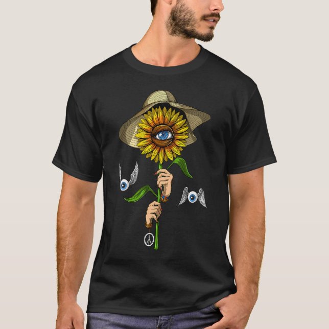 T-shirt Tournesol Hippie Psychedelique (Devant)