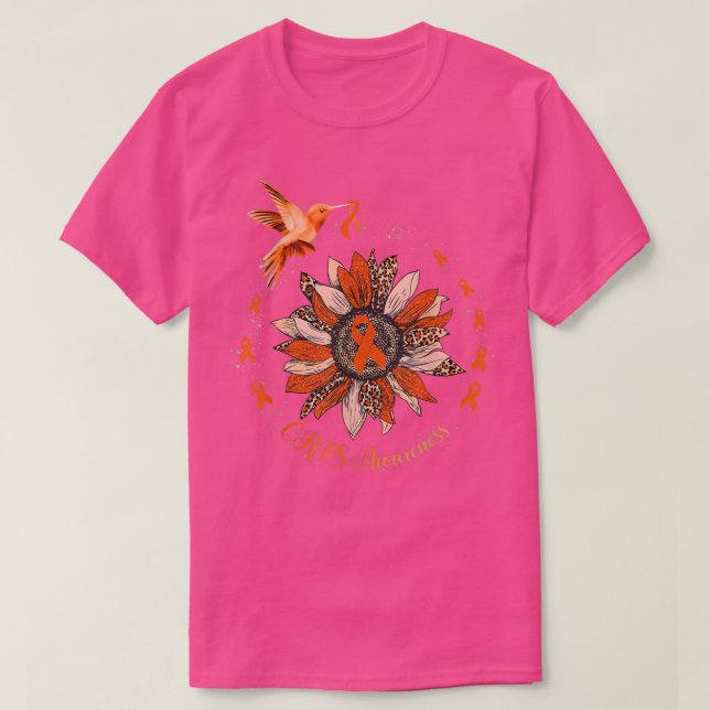 T-shirt Tournesol Hummingbird Orange Ribbon CRPS guerrier  (Design devant)