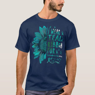 T-shirt Tournesol I porter du ruban Turquoise pour Sclerod
