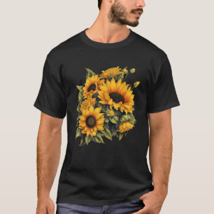 T-shirt Tournesol Jaune mignon été Fleurs de soleil Floral