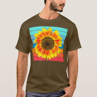 T-shirt Tournesol jaune vif Rétro Vintage
