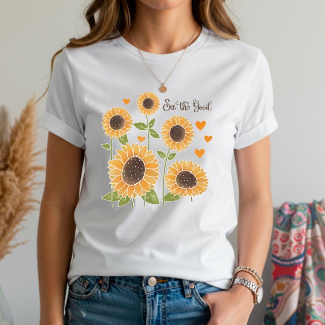 T-shirt Tournesol Jaune Voir La Bonne Citation Inspiribili (Créateur téléchargé)