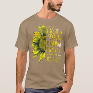 T-shirt Tournesol Je Porte Du Ruban Jaune Cancer de l'Enfa