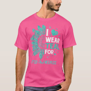 T-shirt Tournesol Je Porte Du Ruban Turquoise Pour La Sens