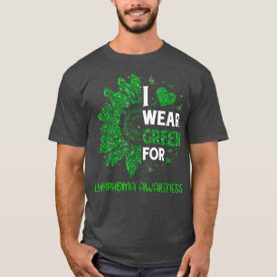T-shirt Tournesol Je Porte Du Ruban Vert Lymphome Sensibil