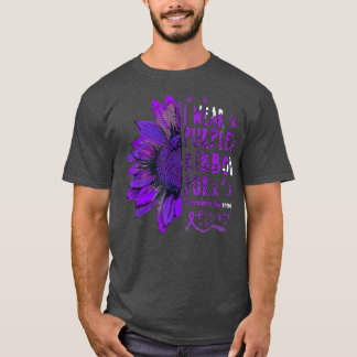 T-shirt Tournesol Je porte un ruban violet pour la sensibi