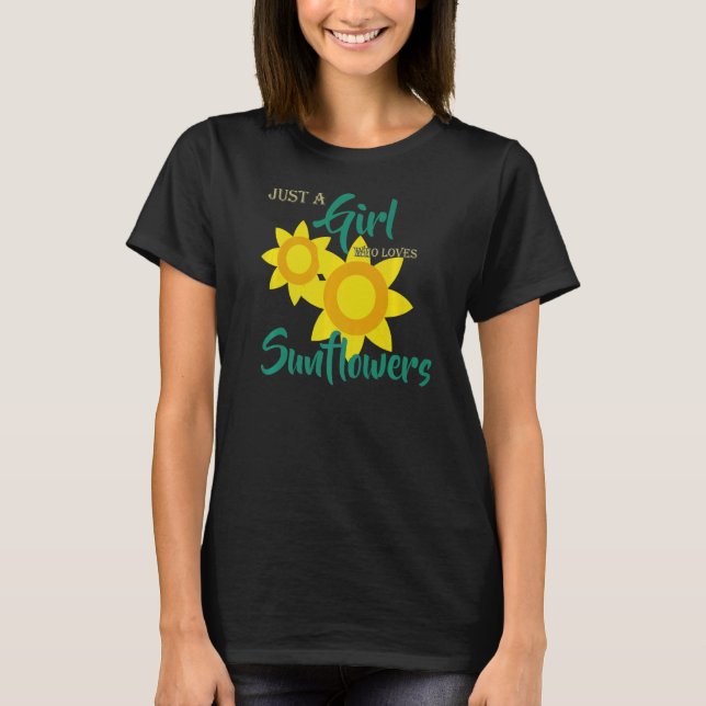T-shirt Tournesol Juste Une Fille Qui Aime (Devant)