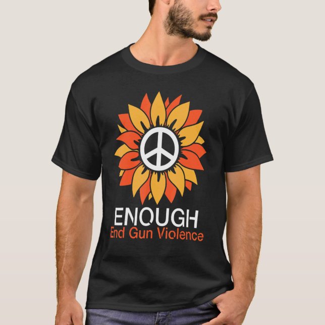 T-shirt Tournesol La Paix Assez Fin La Violence Des Armes  (Devant)