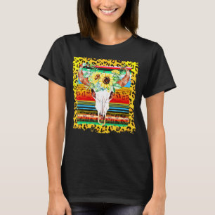 T-shirt Tournesol léopard crâne de vache taureau bohème co