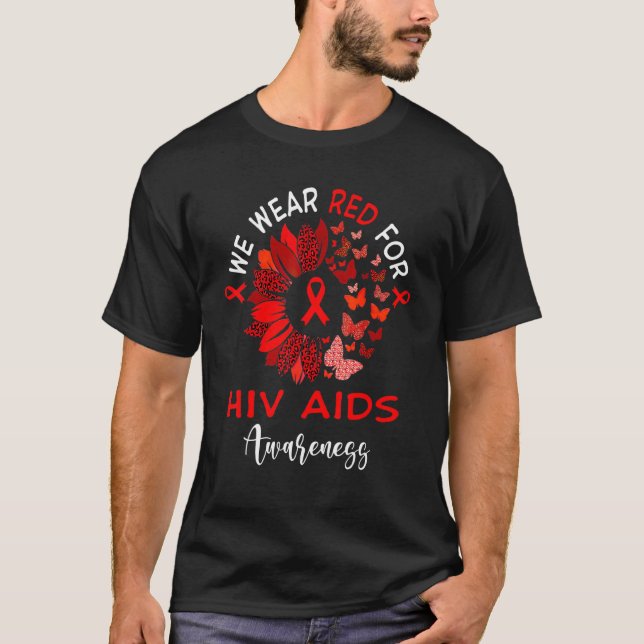 T-shirt Tournesol léopard de sensibilisation au vih (Devant)