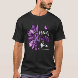 T-shirt Tournesol Léopard Personne Ne Se Bat Seul Alzheime