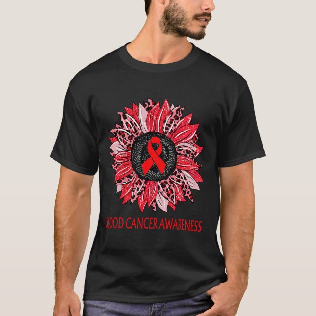 T-shirt Tournesol léopard Ruban rouge de sensibilisation a (Devant)
