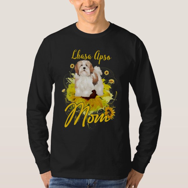 T-shirt Tournesol Lhasa Apso Maman Chien Mère (Devant)