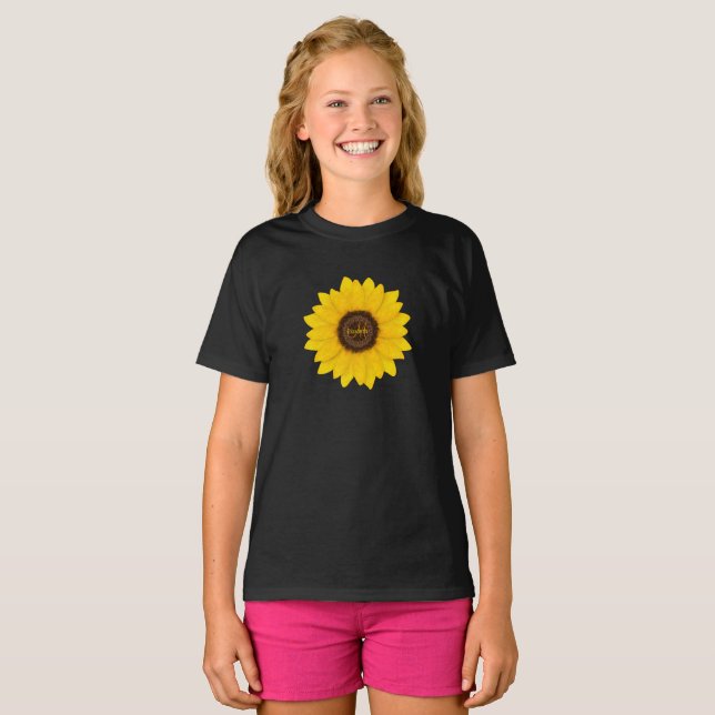 T-shirt Tournesol monogrammé de la fille (Devant entier)