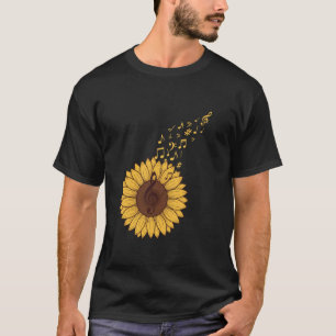 T-shirt Tournesol Musique Clé de Sol Floral Amoureux de la