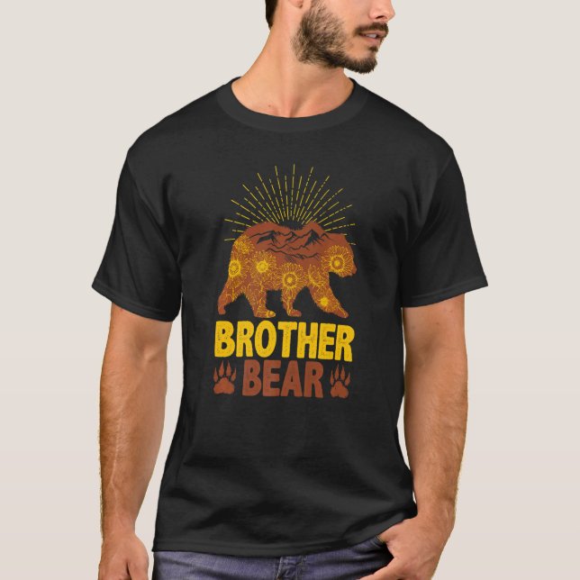T-shirt Tournesol Ours Big Brother Pour Hommes Fleur 1 (Devant)