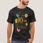 T-shirt Tournesol Papillon Happy It My 90th Birthday Gif<br><div class="desc">Tournesol Papillon Happy It My 90th Birthday Gif</div>