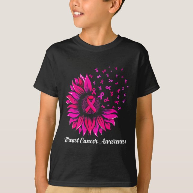 T-shirt Tournesol Porter Pink Breath Cancer Sensibilisatio (Devant)