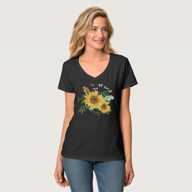 T-shirt tournesol printemps (Devant entier)