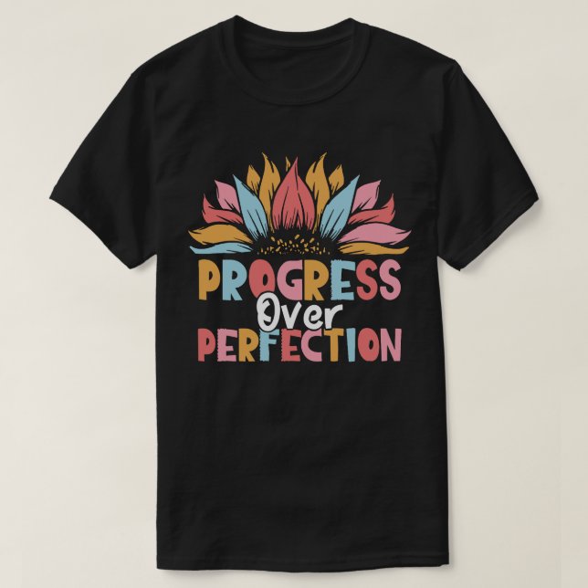 T-shirt Tournesol Progrès sur la perfection Rétro Enseigna (Design devant)