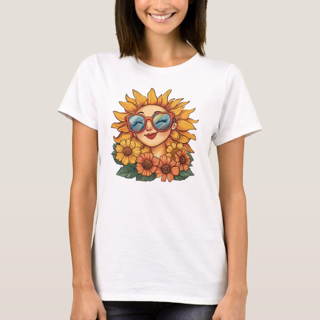 T-shirt Tournesol : Rayonner la positivité et tremper au s (Devant)