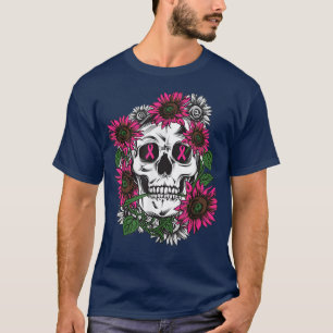 T-shirt Tournesol rose Hallo de sensibilisation au cancer 