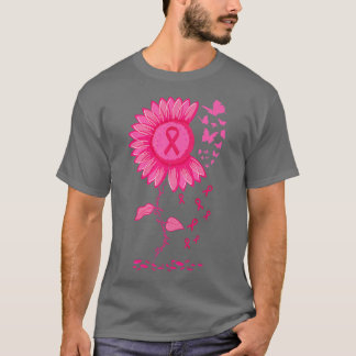 T-shirt Tournesol rose Ruban Cérébrale cancer du sein Aver