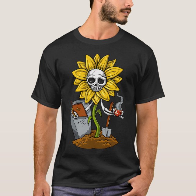 T-shirt Tournesol squelette hippie (Devant)