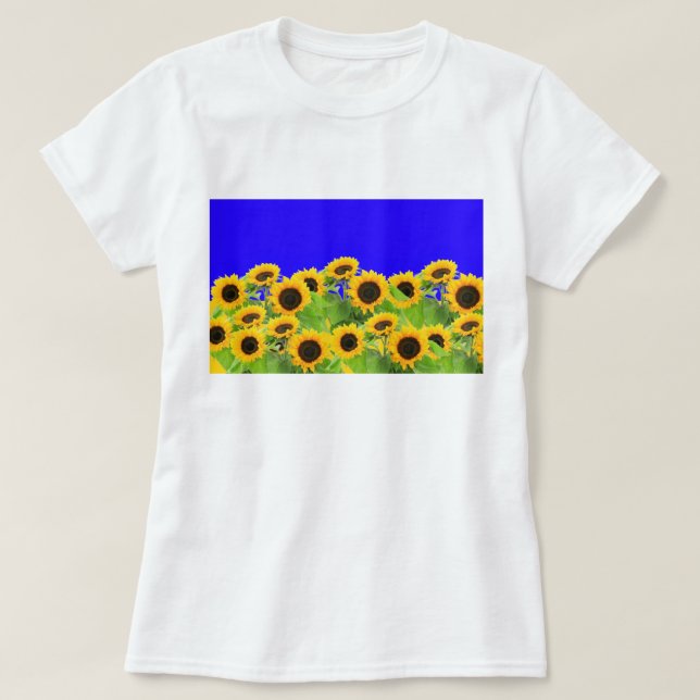 T-shirt tournesol Ukraine couleurs drapeau - Souti (Design devant)